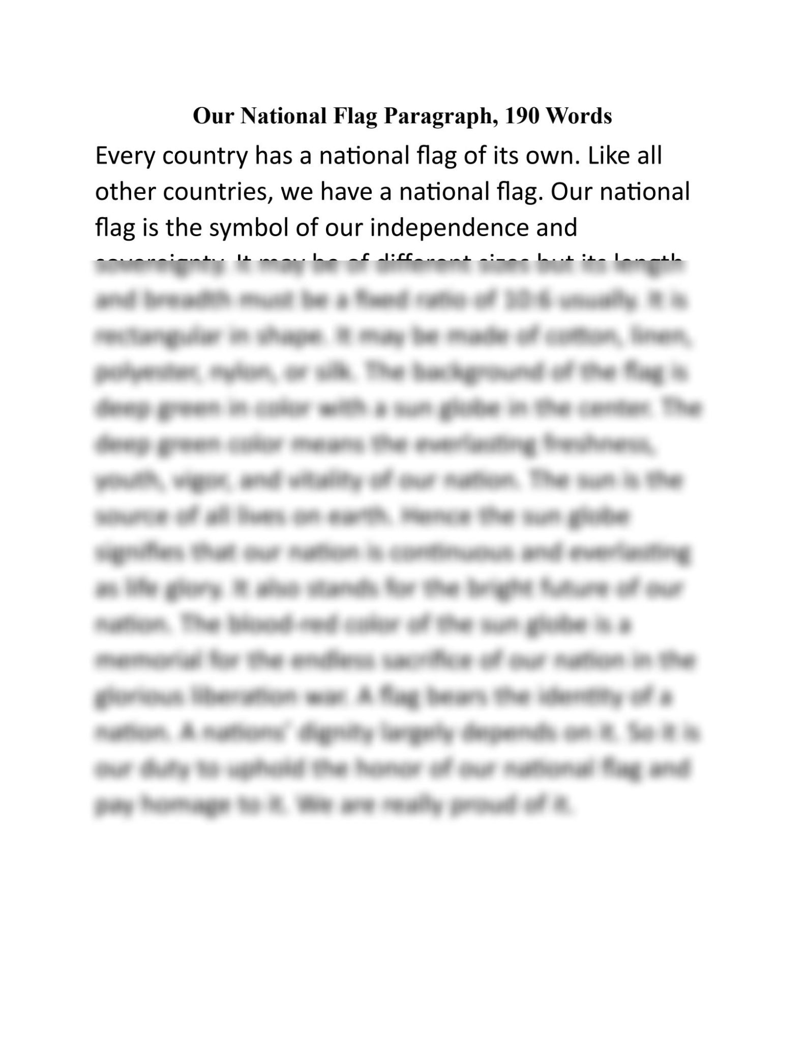 Paragraph Our National Flag Dhaka Bus Route